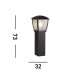Outdoor Post (730mm Height) - Black With Clear Frosted Panels_Line