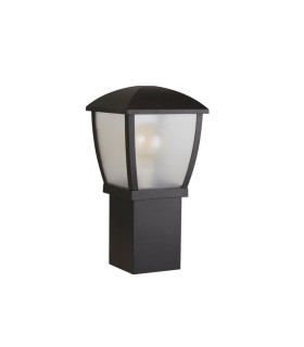 Outdoor Post (450mm Height) - Black With Clear Frosted Panels_Off