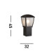 Outdoor Post (450mm Height) - Black With Clear Frosted Panels_Line