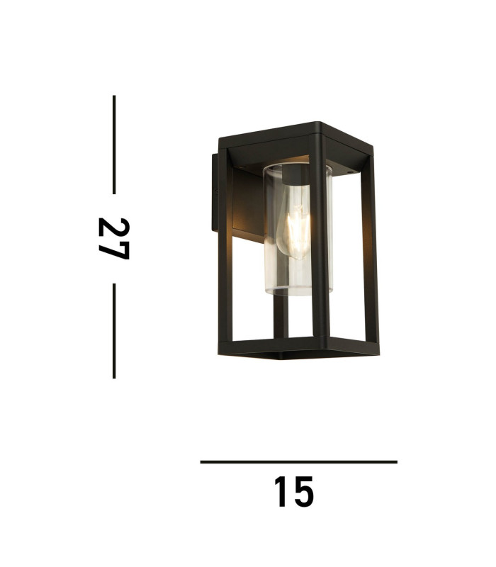 Outdoor Wall Lght Black With Clear Diffuser_Line