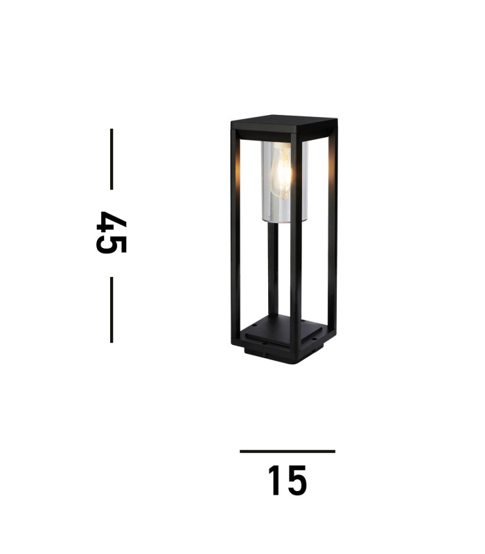 Outdoor Post - 450mm Black With Clear Diffuser_Line