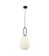 1 Light Ribbed Glass Pendant Opal Glass Black_Main