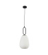 1 Light Ribbed Glass Pendant Opal Glass Black_Off