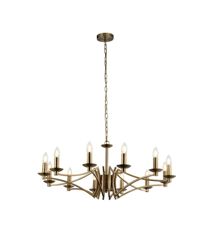 12 Light Pendant Antique Brass_Main