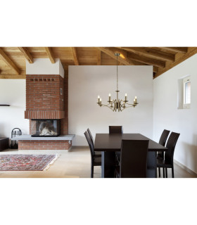 8 Light Pendant
 Antique Brass_Room