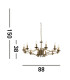 12 Light Pendant Antique Brass_Line