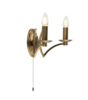 2 Light Wall Light Antique Brass_Main