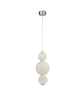 3 Light Pendant Chrome With Opal Glass Shade_Off