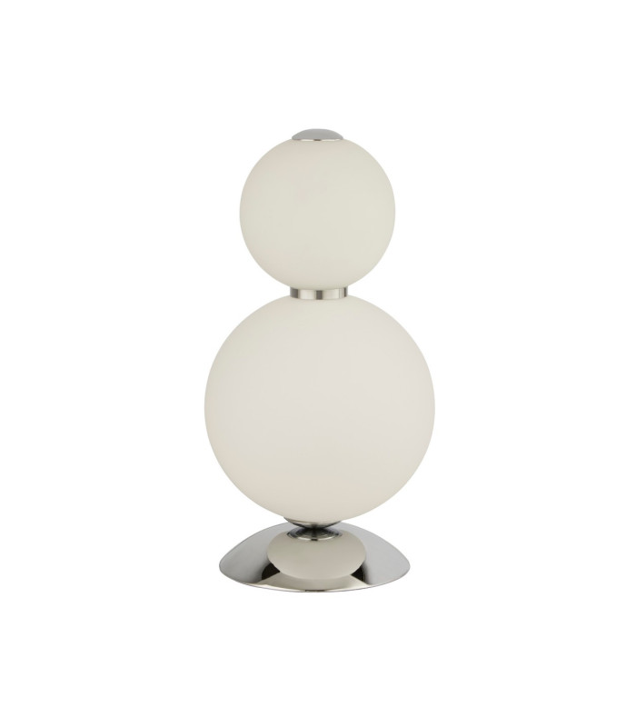 2 Light Table Lamp Chrome With Opal Glass Shade_Off