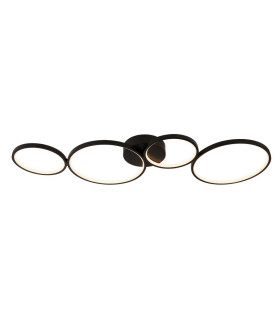 4 Light Led Ring Flush Light Matt Black_Main
