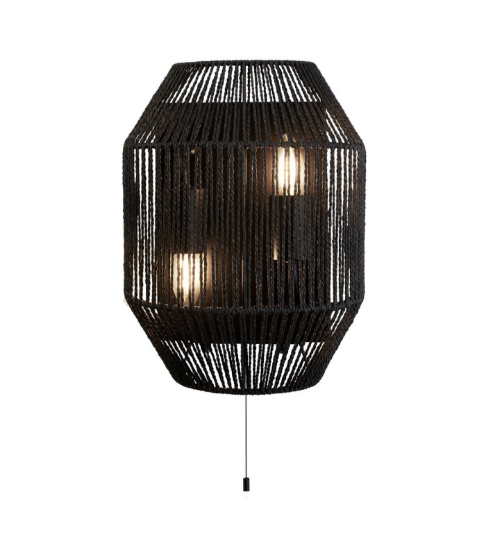 2 Light Wall Light Black Wicker_Main