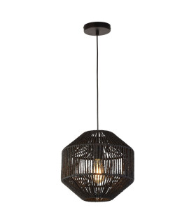 1 Light Pendant Black Wicker_Main