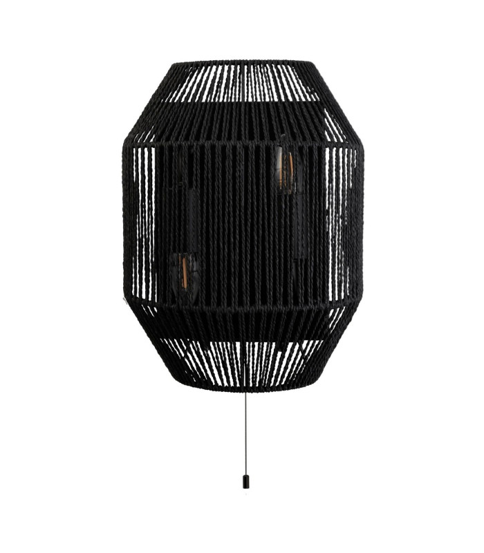 2 Light Wall Light Black Wicker_Off