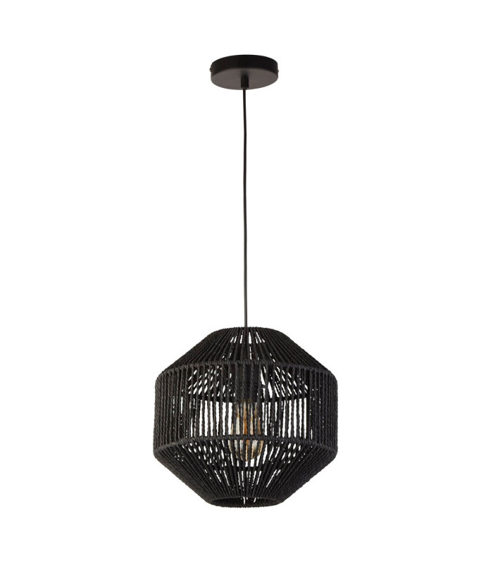 1 Light Pendant Black Wicker_Off