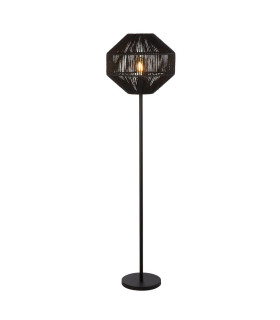 1 Light Floor Lamp Black Wicker_Main