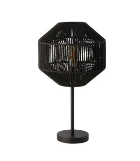 1 Light Table Lamp Black Wicker_Off
