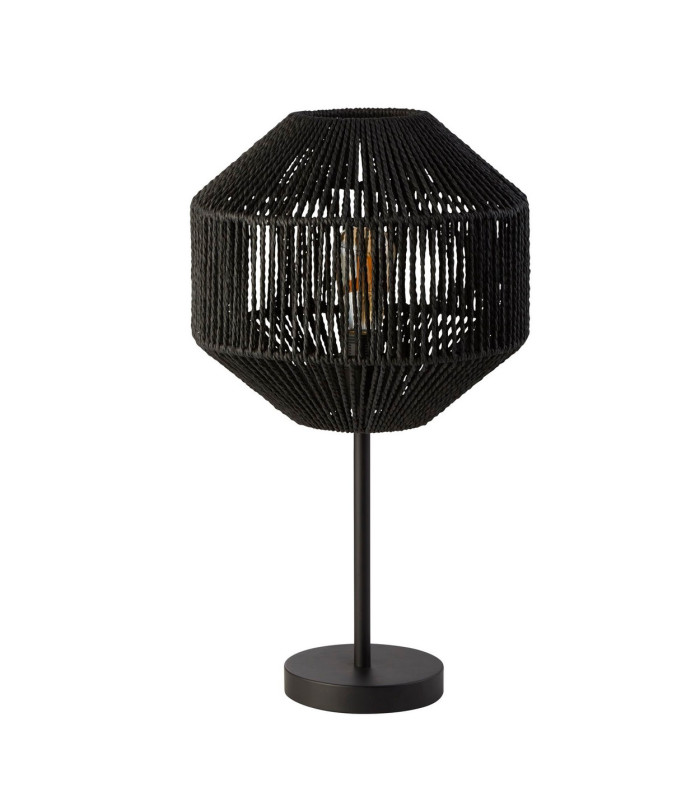 1 Light Table Lamp Black Wicker_Off