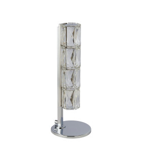Led Table Light Hexagonal Tube Bar Chrome Clear Crystal Trim_Off
