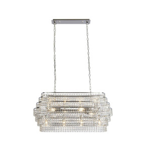 12 Light Pendant With Hanging Crystal - Chrome_Main