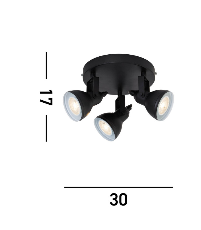 3 Light Spotlight Disk - Black_Line