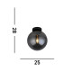 1 Light Flush  Smoked Glass Black_Line