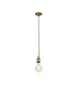 Brass 1 Light Cable Suspension With 1.5Mtr Brown Textile Cable_Main