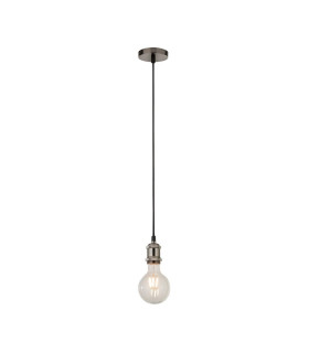 Silver 1 Light Cable Suspension With 1.5Mtr Black Textile Cable (Lamp Not Included)_Main