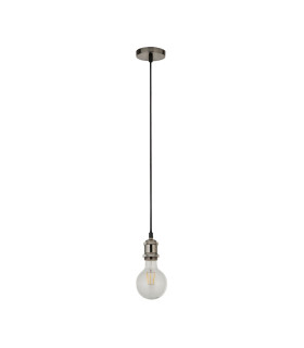 Silver 1 Light Cable Suspension With 1.5Mtr Black Textile Cable (Lamp Not Included)_Off