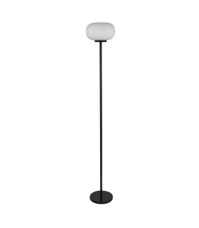 1 Light Floor Lamp With Frosted Ribbed Glass_Off