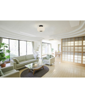 1 Light Ceiling Flush With Frosted Ribbed Glass_Room