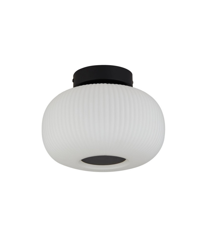 1 Light Ceiling Flush With Frosted Ribbed Glass_Off