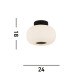 1 Light Ceiling Flush With Frosted Ribbed Glass_Line