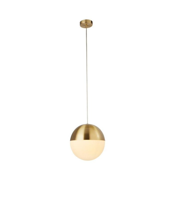 1 Light Pendant Satin Brass Finish With Opal Glass. Dia 250mm_Main