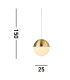 1 Light Pendant Satin Brass Finish With Opal Glass. Dia 250mm_Line