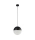 1 Light Pendant Black Finish With Opal Glass. Dia 250mm_Off