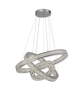 Bands 3 Light LED Pendant Chrome Crystal 4000K_Main