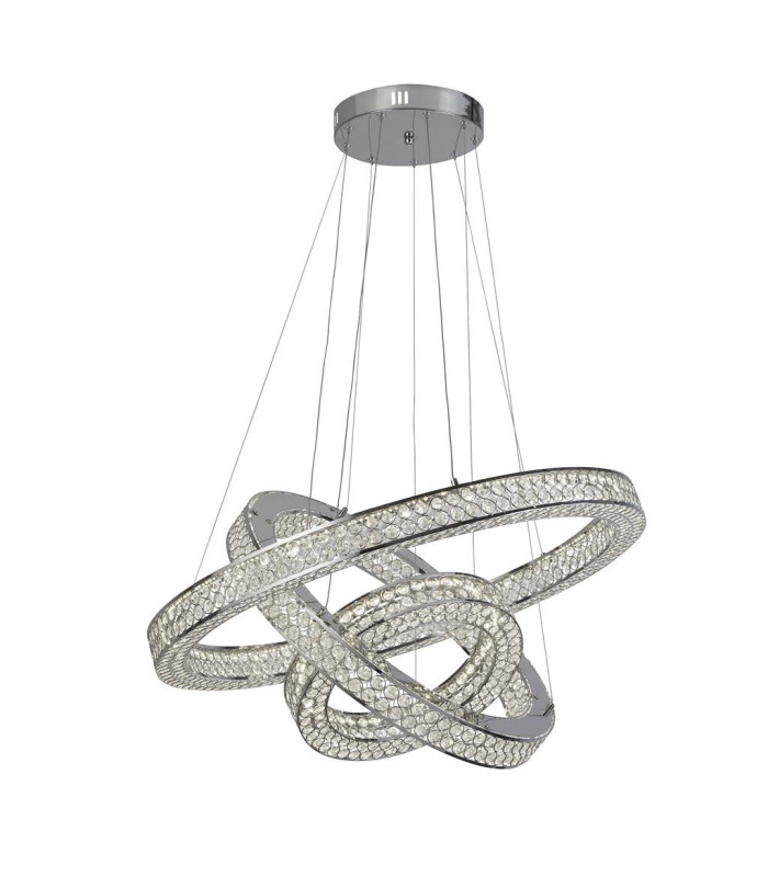 Bands 3 Light LED Pendant Chrome Crystal 4000K_Main