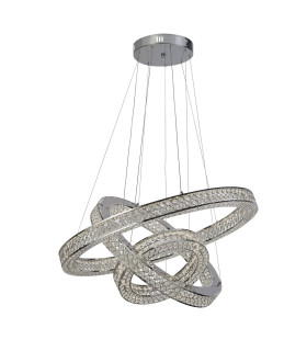 Bands 3 Light LED Pendant Chrome Crystal 4000K_Off