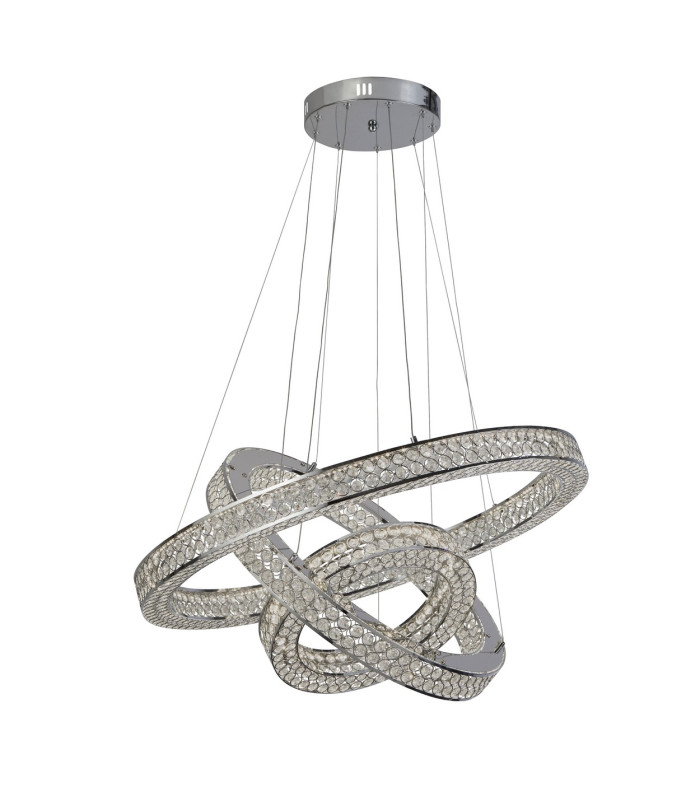 Bands 3 Light LED Pendant Chrome Crystal 4000K_Off