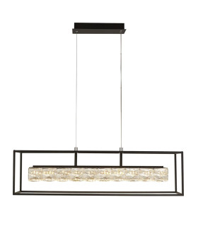 Elevator LED Crystal Pendant Matt Black Frame Dimmable 3000K_Main