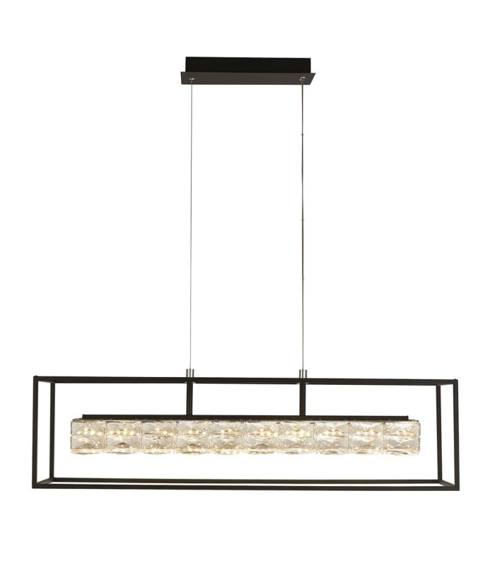 Elevator LED Crystal Pendant Matt Black Frame Dimmable 3000K_Main
