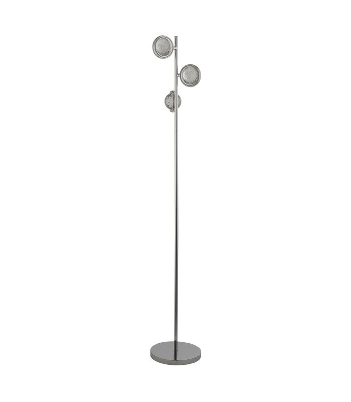 Quartz 3 Light Floor Lamp Bubble Glass Detailed Rim 4000K_Off