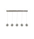 Quartz 5 Light Bar Pendant Bubble Glass Detailed Rim 4000K_Off