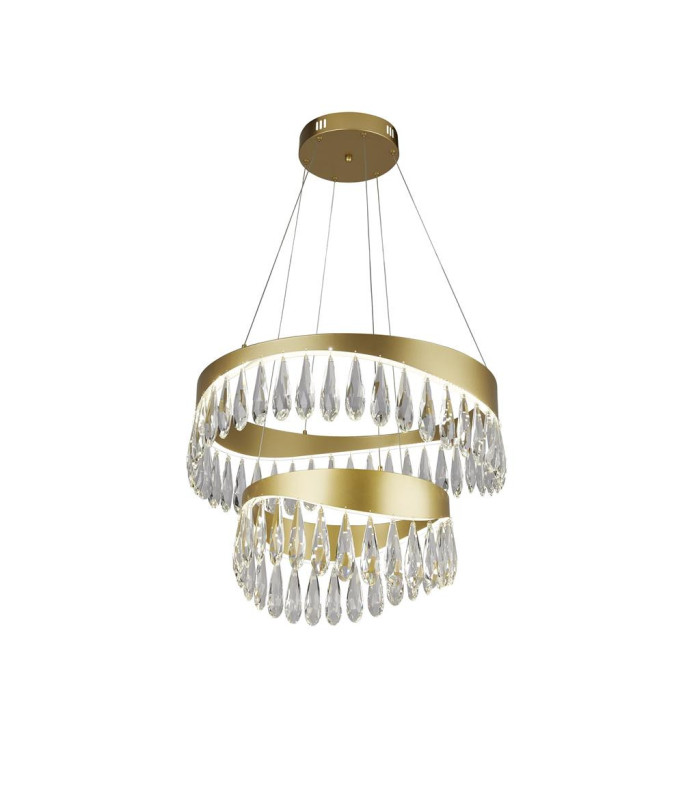 Jewel LED 2 Tier Pendant Gold Crystal 4000K_Main