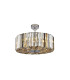 Chapeau 5 Light Chrome Pendant / Semi Flush Amber Smoke And Clear Glass Crystals_Main