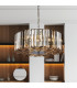 Chapeau 5 Light Chrome Pendant / Semi Flush Amber Smoke And Clear Glass Crystals_Room