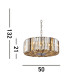Chapeau 5 Light Chrome Pendant / Semi Flush Amber Smoke And Clear Glass Crystals_Line