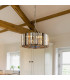 Chapeau 3 Light Chrome Pendant / Semi Flush Amber Smoke And Clear Glass Crystals_Room