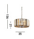 Chapeau 3 Light Chrome Pendant / Semi Flush Amber Smoke And Clear Glass Crystals_Line