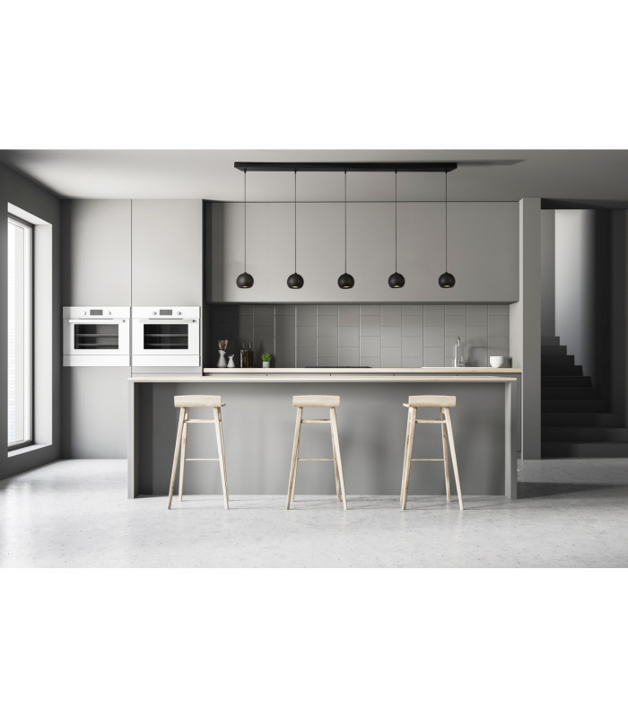 Eindhoven 5 Light Matt Black Bar Pendant_Room